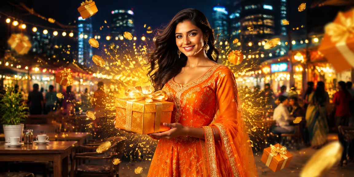 Night market in India with casino betting